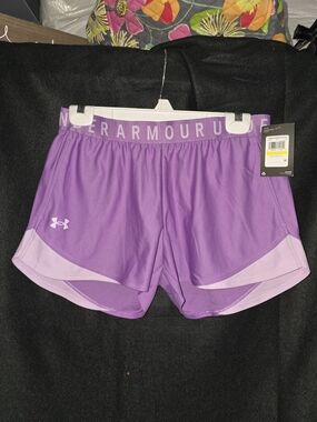 Under Armour Purple Layered-Trim Athletic Shorts